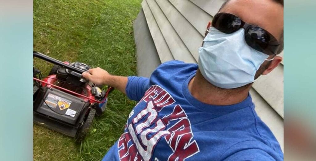 Nj man laid off during pandemic now mowing laws for seniors & disabled veterans for free - photo licensed by shore news network.