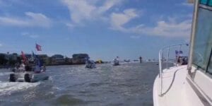 Barnegat bay boat parade in support of trump, police, military was huuuge!