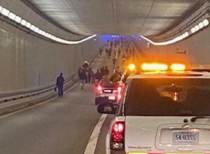 Motorists evacuated from underwater interstate tunnel after fire breaks out