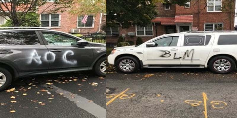Police Capture Vandal Who Spray Painted "AOC" and "BLM" on Cars