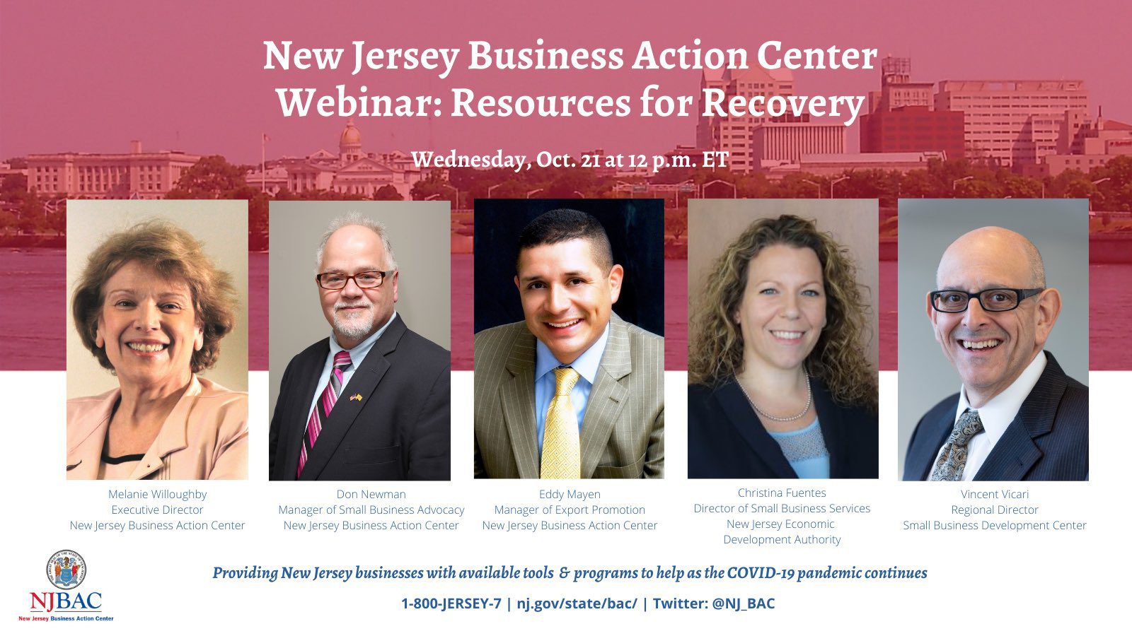 N.J. Business Action Center Hosts ‘Resources for Recovery’ Webinar, Oct. 21