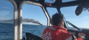 Coast guard rescues fishermen after boat catches fire off jersey shore