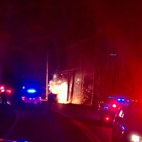 Howell police rescue driver from burning crash - photo licensed by shore news network.