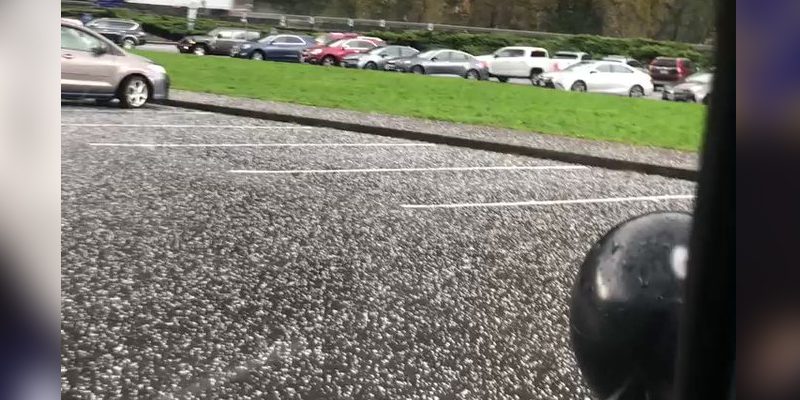 Gumball Sized Hail Falls in Multnomah County, Oregon