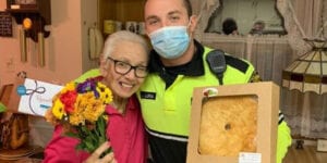 Stafford police officer gets a little thanks for giving by 96-year-old resident