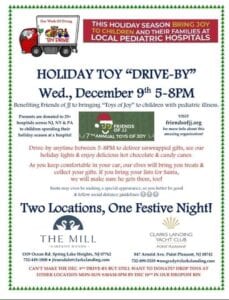 Clarks landing and the mill lakeside manor holiday toy “drive by”