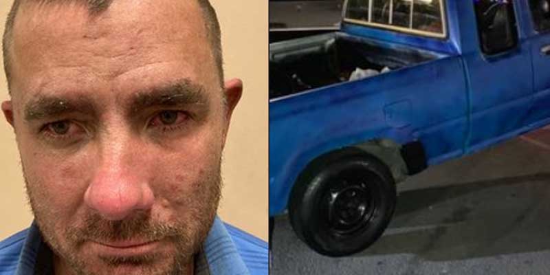 Truck thief paints stolen pickup blue to hide from police, it didn't work