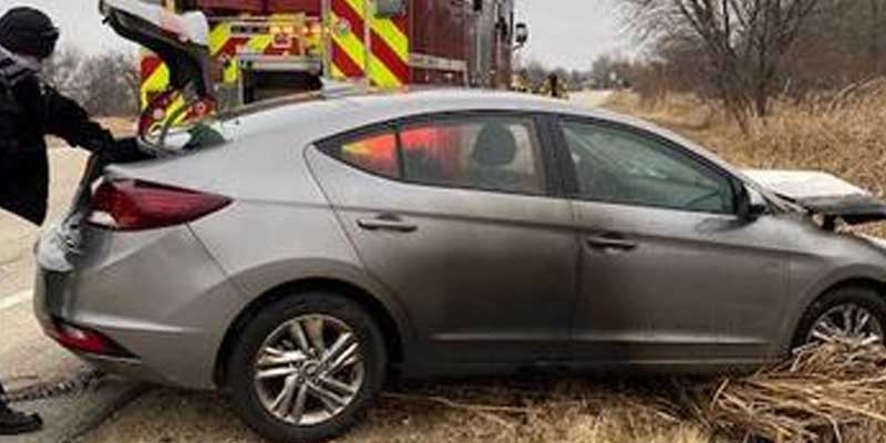 Teens escape crashed stolen car in Madison before vehicle burst into flames