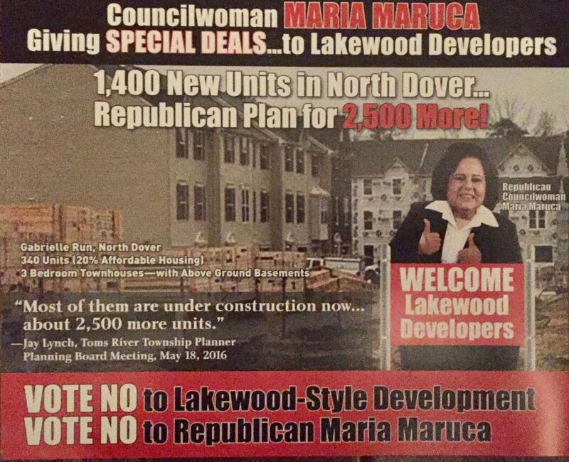 Toms River Democrats Ask Attorney General to Silence Those Who Oppose "Lakewood Style Development"