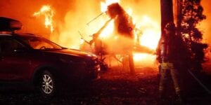 Rehoboth beach firefighters battle early morning blaze at big oaks campground