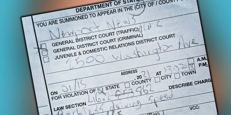 Driver doing 145 in a 65 in Newport News charged by police