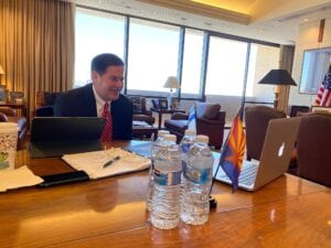 Arizona governor ducey tells you to stay home while son out all night partying maskless