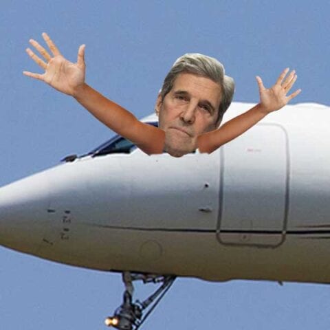 John kerry: it's the only choice for somebody like me, about taking private jet to iceland to accept climate award - photo licensed by shore news network.