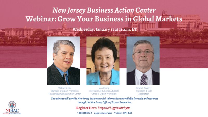 N.J. Business Action Center to Host ‘Grow Your Business in Global Markets’ Webinar