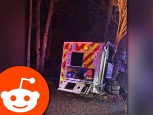 Man named redditt stole and crashed ambulance in cambridge