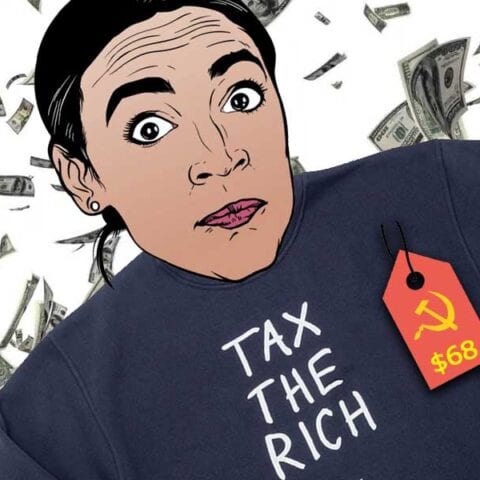 Self hating capitalist aoc making big bank from "tax the rich" merch and kevin o'leary wants in on the action - photo licensed by shore news network.