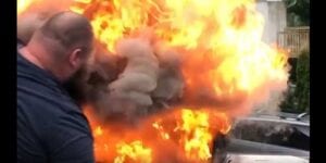Viral video: bbq disaster as man nearly loses it all to rescue steaks from inferno