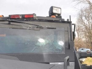 Bearcat bullet proof window saves life of howard county police officer
