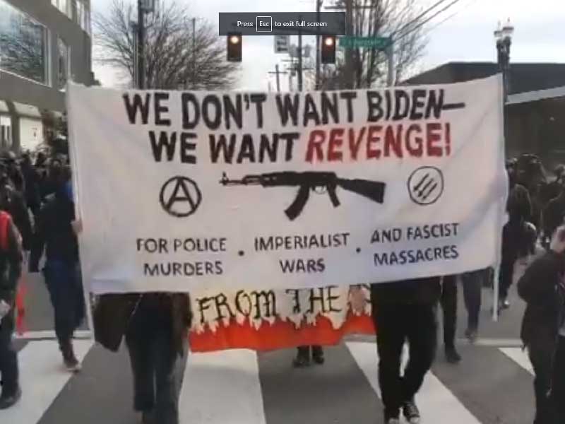 If you thought ANTIFA would go away under Biden, think again as group storms, destroys Portland Democrats office