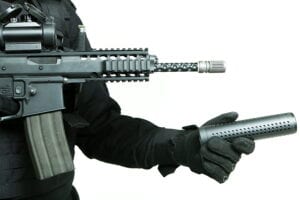Convicted felon charged with possession of two fully automatic machine guns