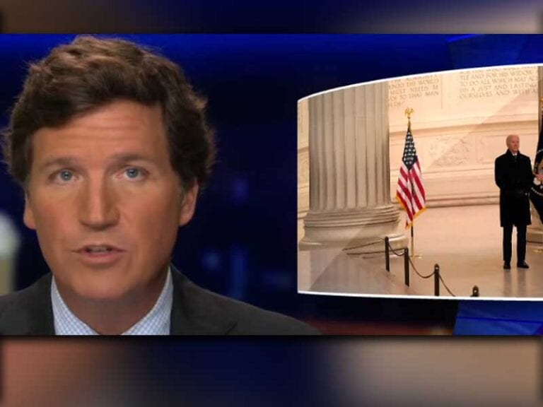Tucker carlson rips biden, cnn on first full day in office - photo licensed by shore news network.