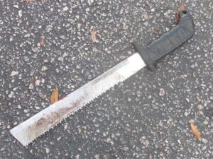Police officer tasers machete wielding burglar
