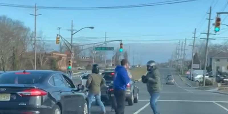 Watch: Man fights biker at intersection on Route 37 in Toms River