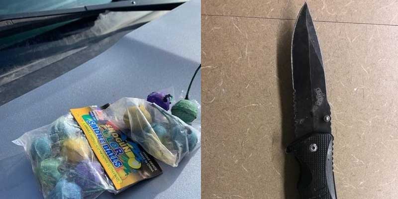 Woman threw smoke bomb in man's car in fit of road rage, brandished knife