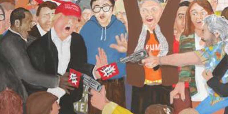 Artist asking $15,750 for painting of Donald Trump being assassinated