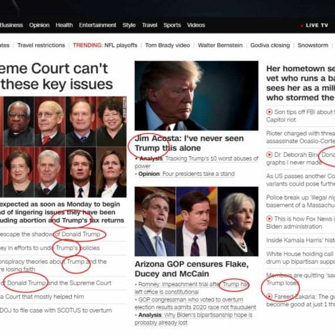 Biden might be president, but cnn still fixated on donald trump - photo licensed by shore news network.