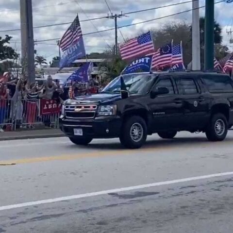 Trump gets hero's homecoming on return to palm beach after leaving white house - photo licensed by shore news network.