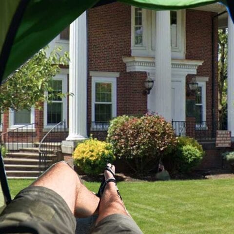 Editorial: homeless people don't have police security, hot coffee, hot catered food and a snack table, so just stop it terrance - photo licensed by shore news network.