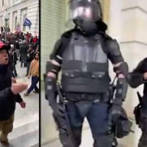 The video cnn won't show: trump supporter screamed at police: call for back up, you're letting this happen - photo licensed by shore news network.