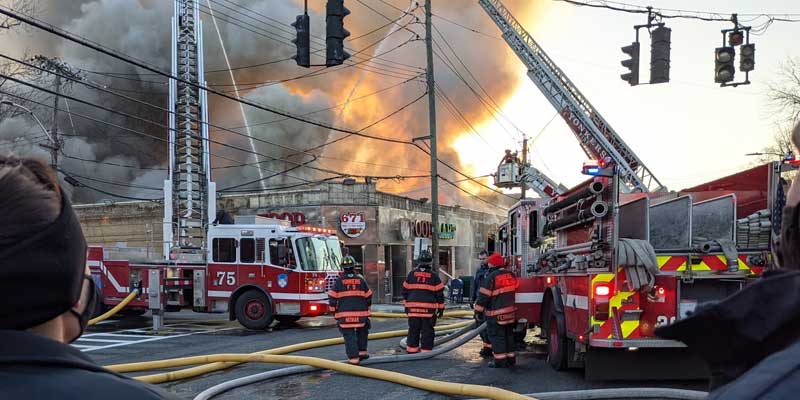 Photos from this morning's fire at Yonker's Avenue Food Mart
