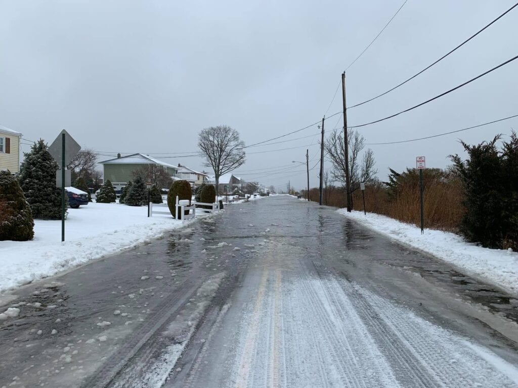 Shark River Floods Coastal Roads in Neptune Flooded During Winter Storm