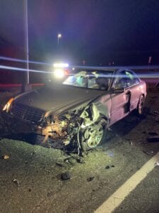 Suspect fled police until crashing stolen vehicle, then fled on foot