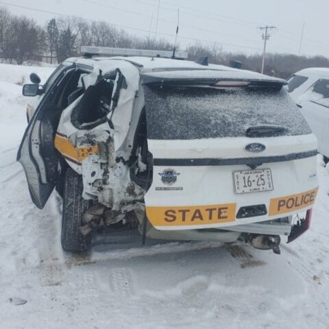 State trooper struck while assisting motorist during snowstorm - photo licensed by shore news network.
