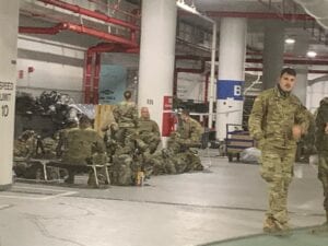 Congresswoman asks why national guard still sleeping in cold parking garages