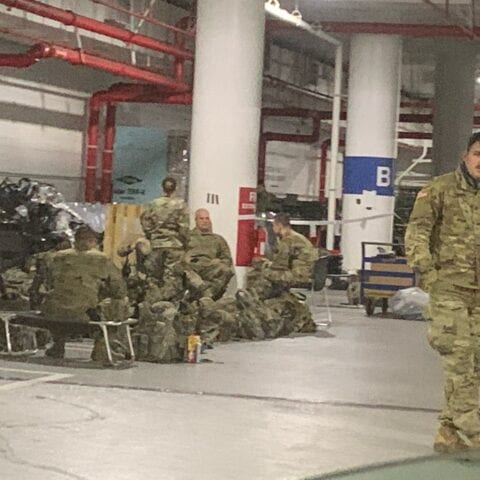 Congresswoman asks why national guard still sleeping in cold parking garages - photo licensed by shore news network.
