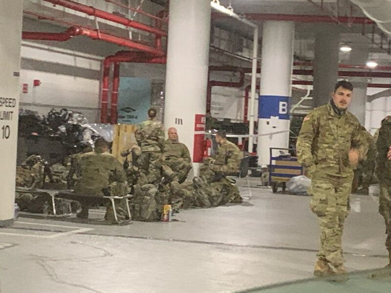 Congresswoman Asks Why National Guard Still Sleeping in Cold Parking Garages