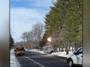 Traffic alert: downed utility poles, wires on matchaponix avenue