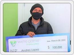 Ashburn man won $100k on VA lottery scratch off ticket
