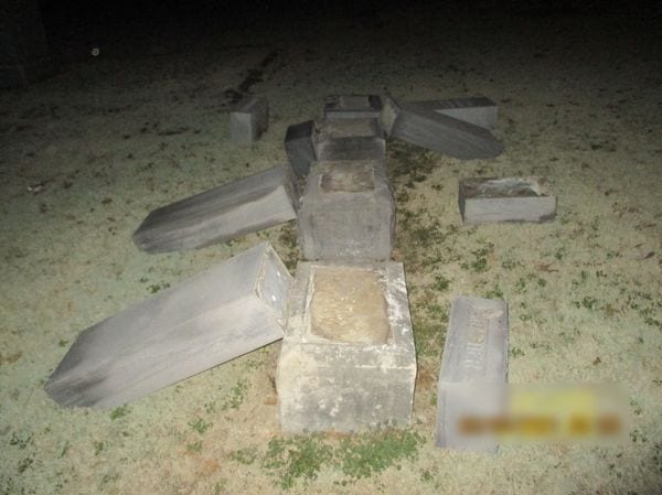 Tired man knocked over gravestones in local cemetery