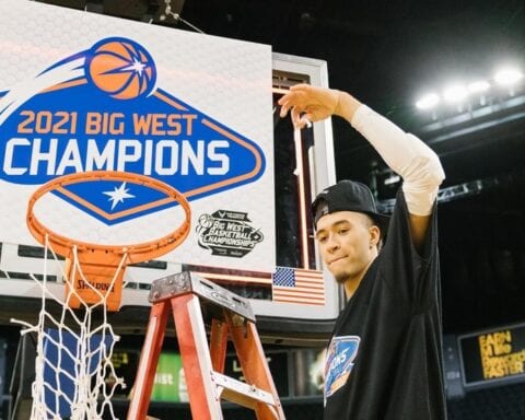 Big West Player of the Year and Big West Tournament MVP JaQuori McLaughlin and the Gauchos will play Creighton on Saturday at 12:30 p.m. (PDT) (Photo by Tre Penn)
