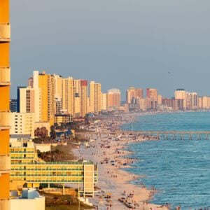 Panama City Beach Florida Skyline Beachfront Crowd July 2020