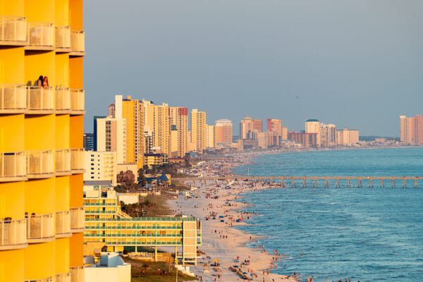 Panama City Beach Florida Skyline Beachfront Crowd July 2020