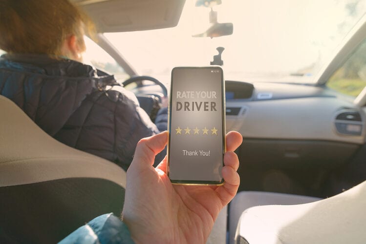 Ridesharing stock photo
