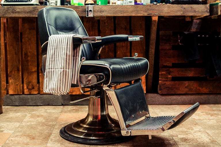 A vintage barber chair.
