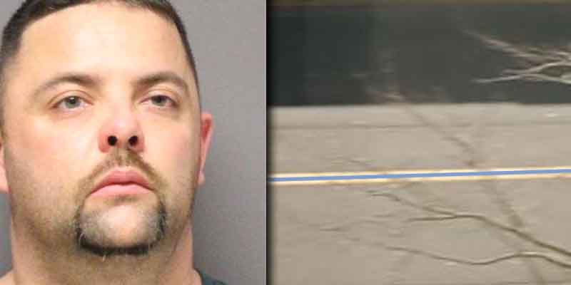 Man arrested for painting blue line on Hooper Avenue