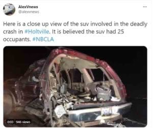 Reporter shares closeup view of ford expedition that carried 25 migrants where 13 died